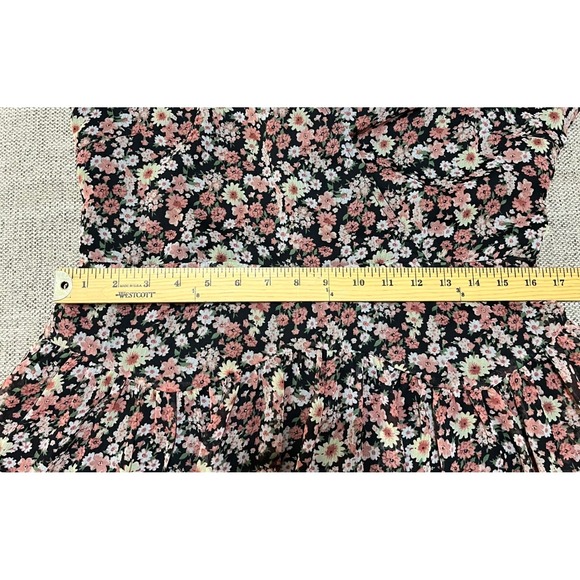 BARDOT SPRING Floral Print Long Sleeve Deep V Neck Mini Dress Women's XL - Picture 4 of 5